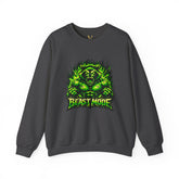 BEAST MODE GREEN MONSTER CREWNECK — UNISEX NEON FITNESS GRAPHIC SWEATSHIRT