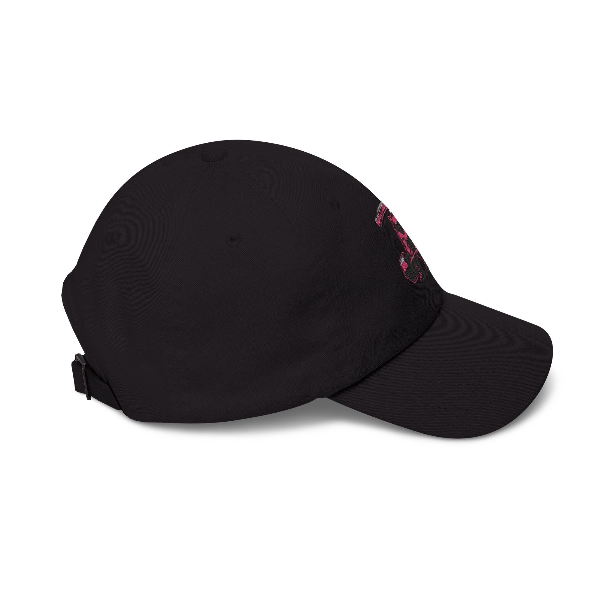 RACCOON GRIND EMBROIDERED DAD CAP — UNISEX PINK GYM MASCOT