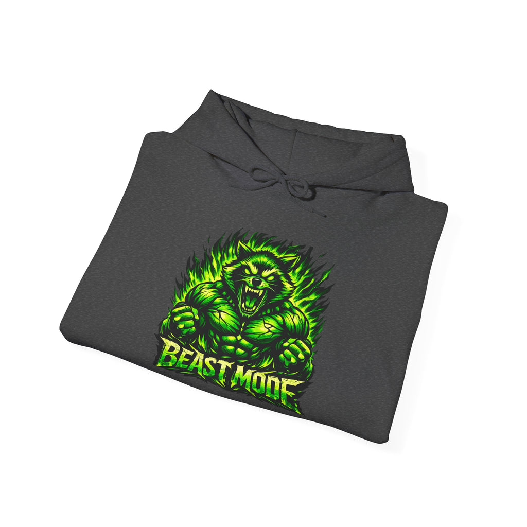 BEAST MODE GREEN MONSTER HOODIE — UNISEX NEON GYM WORKOUT PULLOVER SWEATSHIRT