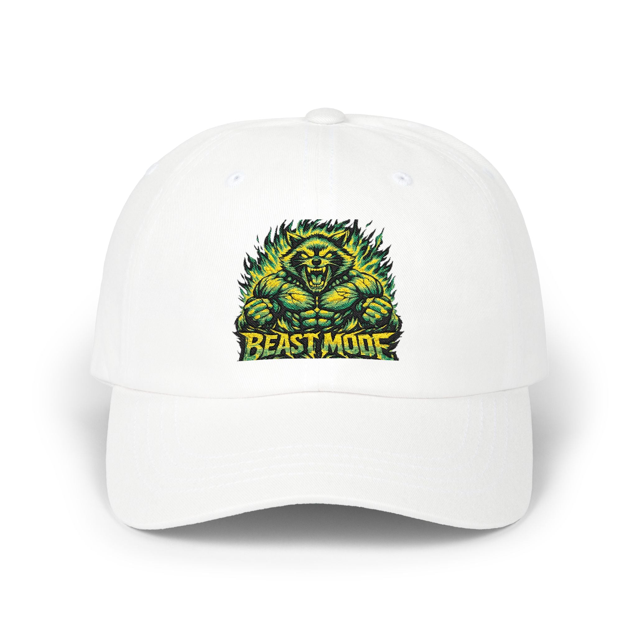 BEAST MODE LION EMBROIDERED DAD CAP — UNISEX GREEN MONSTER GYM BASEBALL HAT