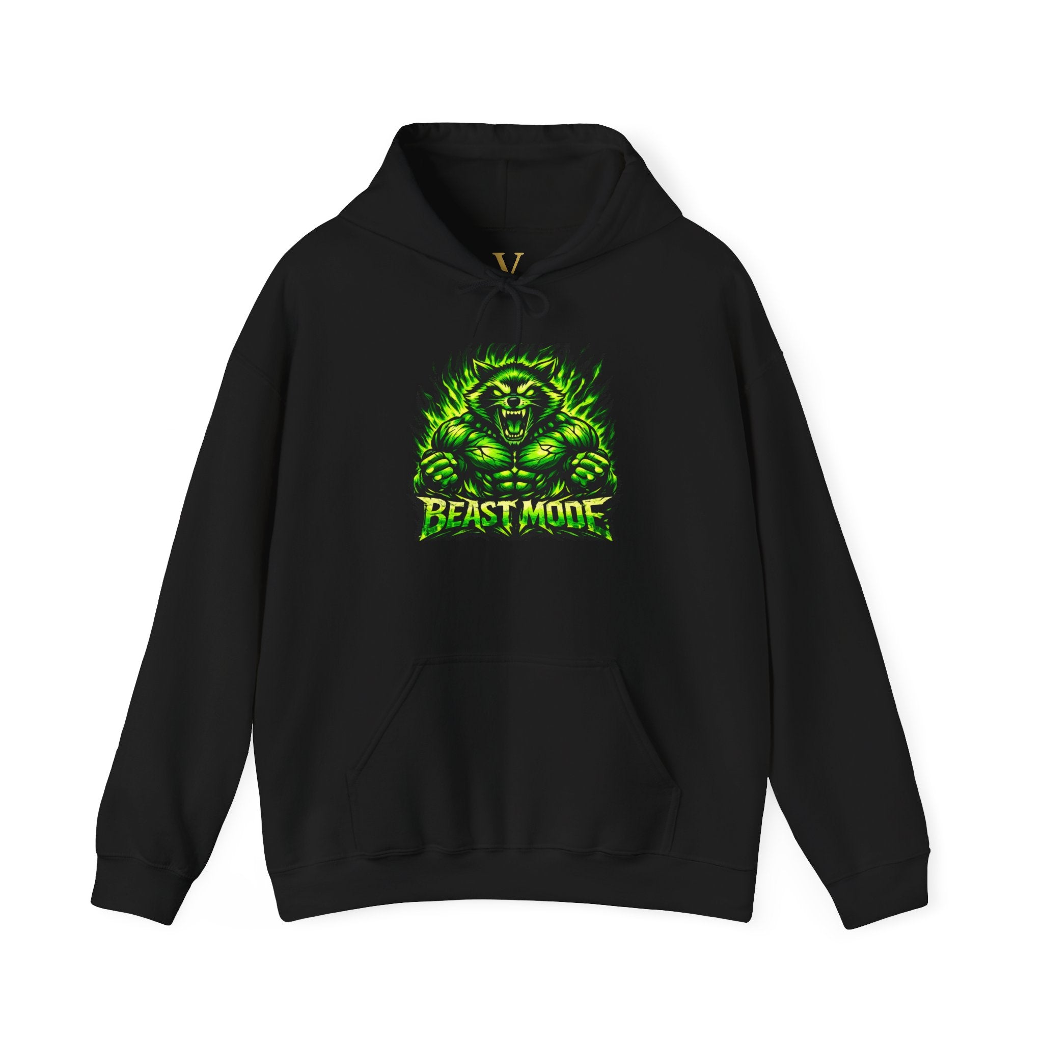 BEAST MODE GREEN MONSTER HOODIE — UNISEX NEON GYM WORKOUT PULLOVER SWEATSHIRT