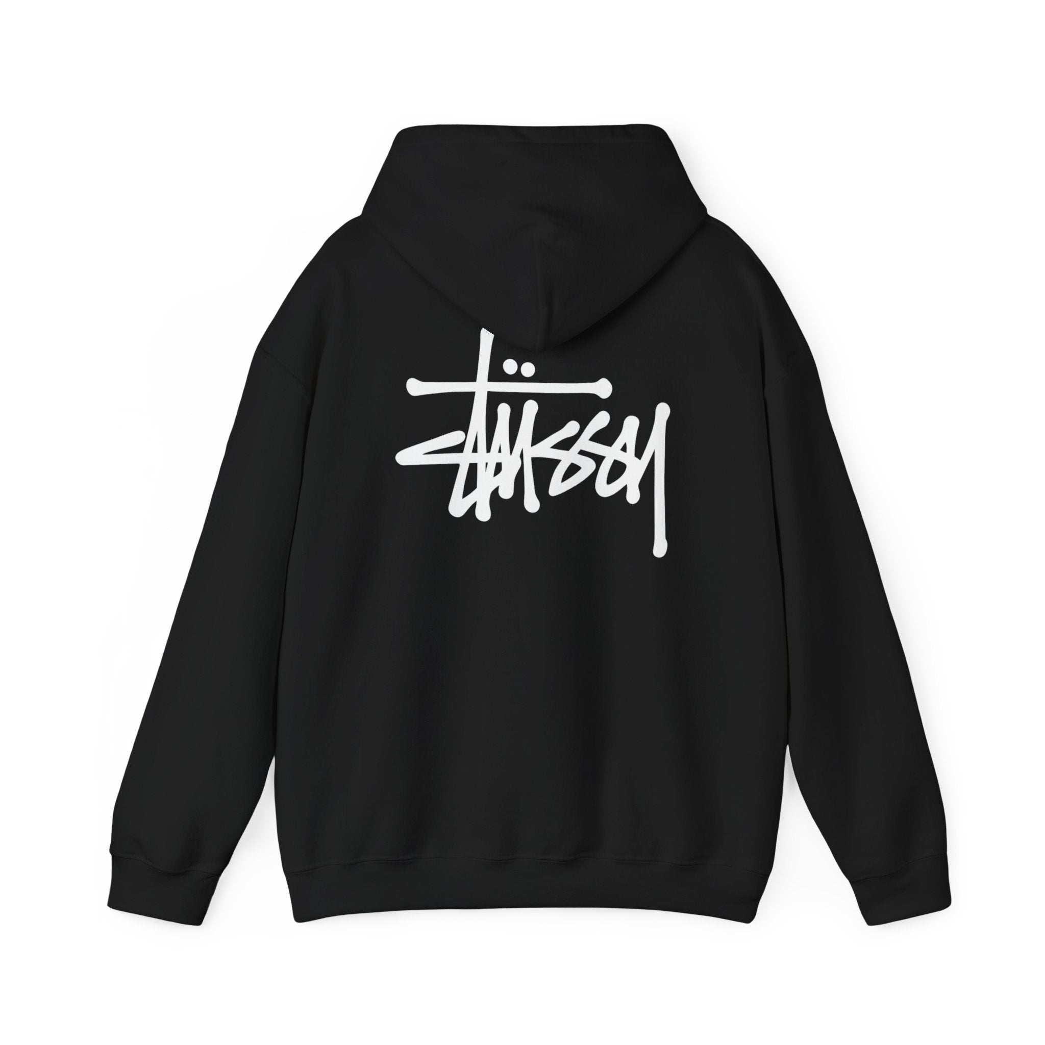 Stüssy Script Logo Hoodie — Black Streetwear Pullover