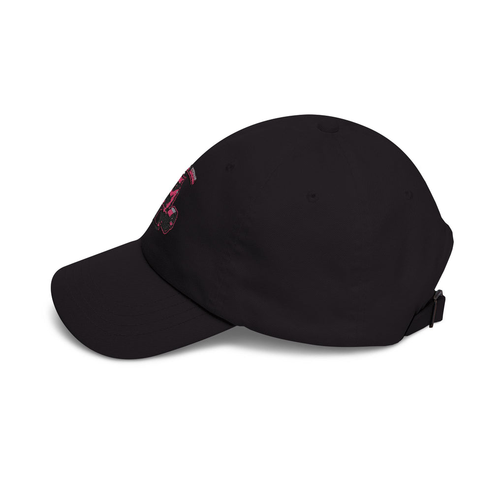 RACCOON GRIND EMBROIDERED DAD CAP — UNISEX PINK GYM MASCOT