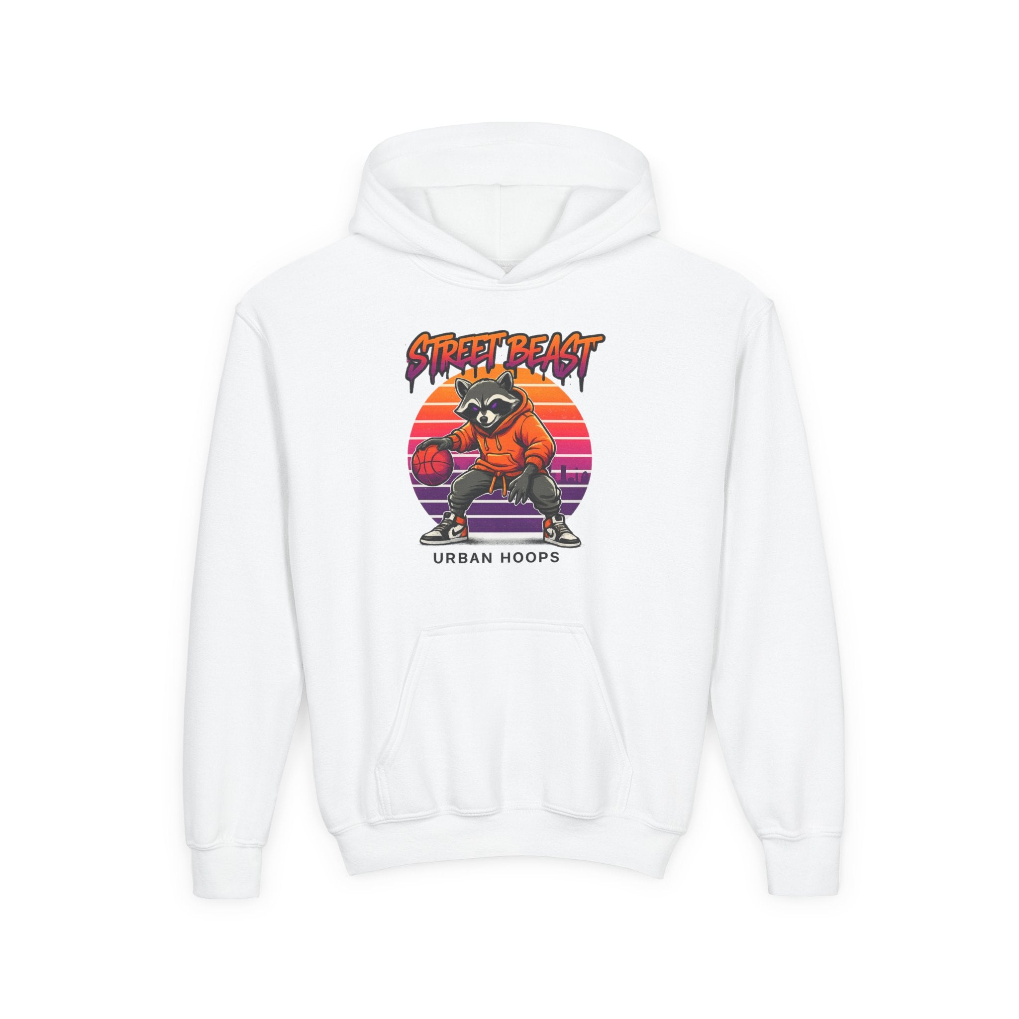 STREET BEAST YOUTH HOODIE — URBAN HOOPS BASKETBALL GRAPHIC PULLOVER FOR KIDS