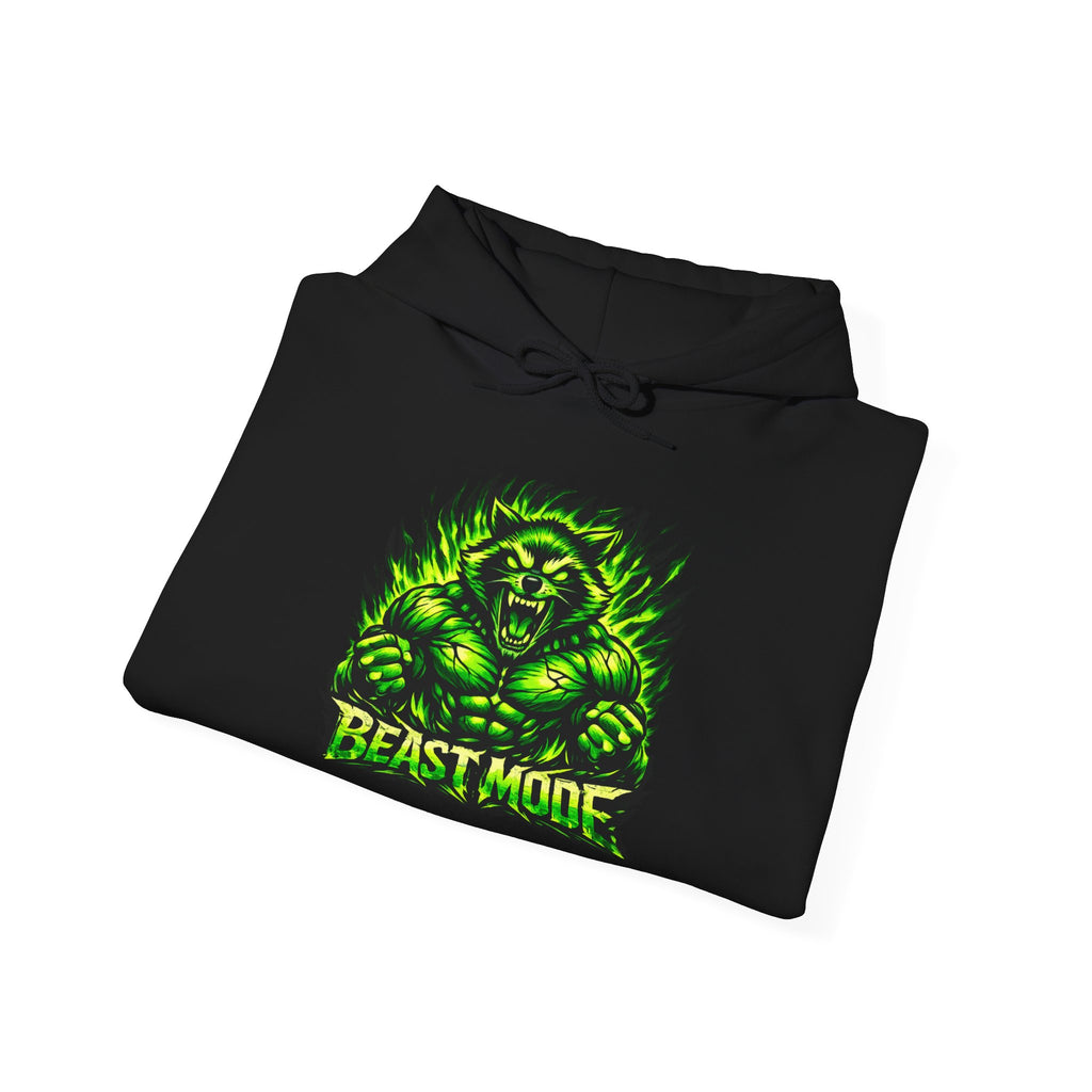 BEAST MODE GREEN MONSTER HOODIE — UNISEX NEON GYM WORKOUT PULLOVER SWEATSHIRT