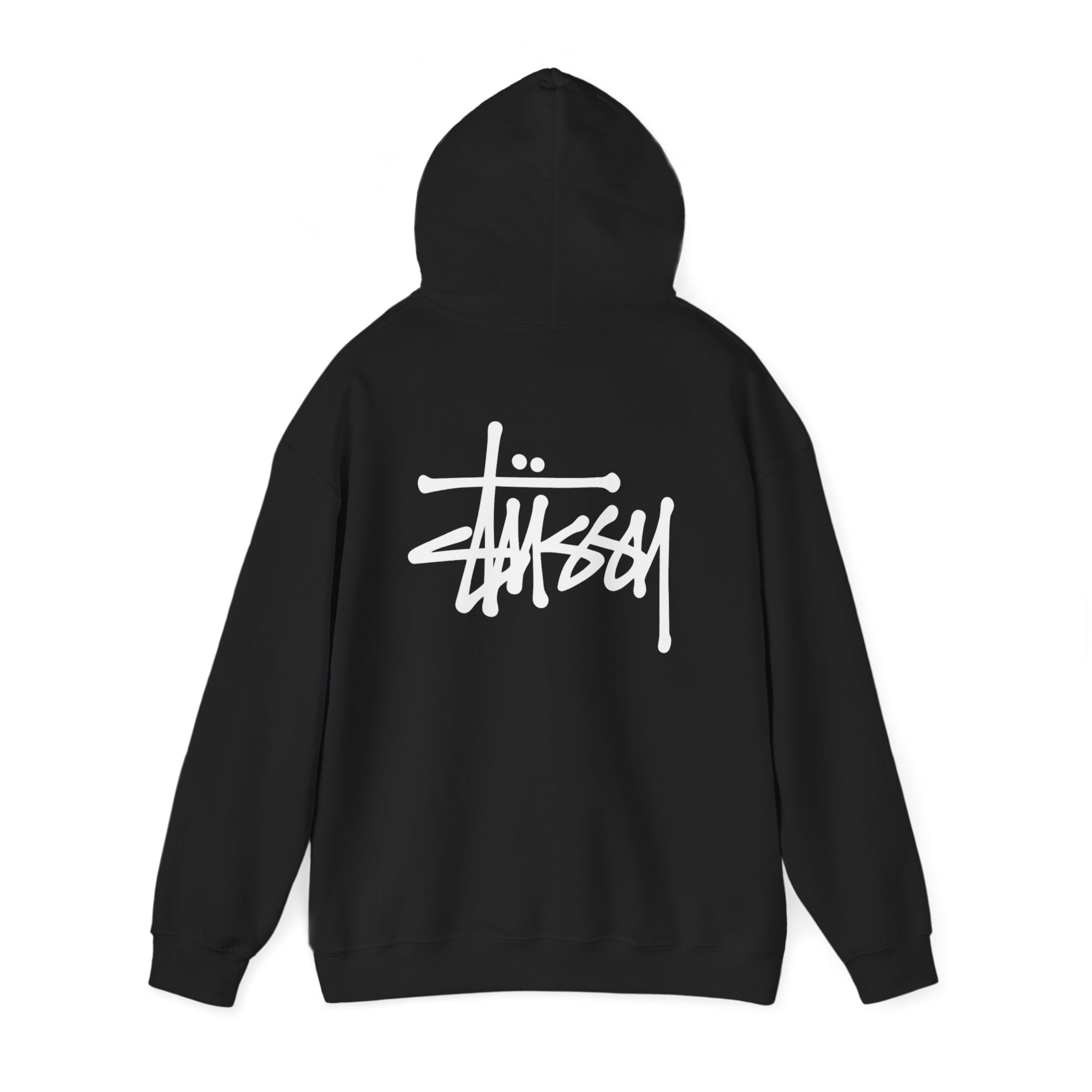 Stüssy Script Logo Hoodie — Black Streetwear Pullover