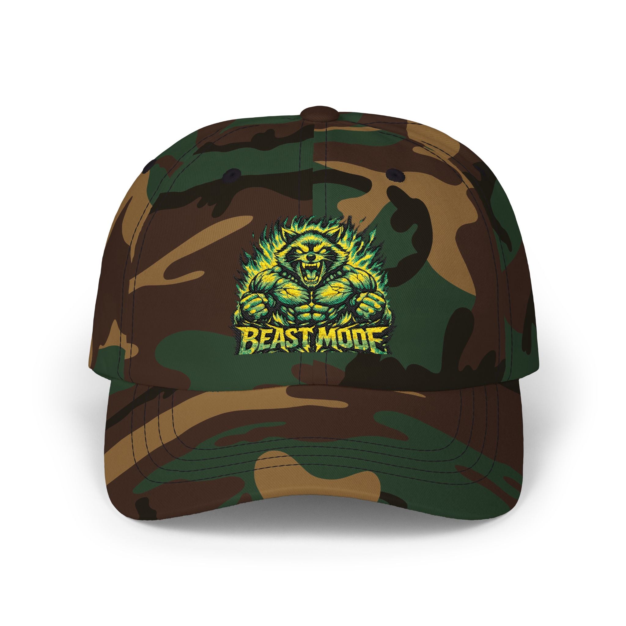 BEAST MODE LION EMBROIDERED DAD CAP — UNISEX GREEN MONSTER GYM BASEBALL HAT