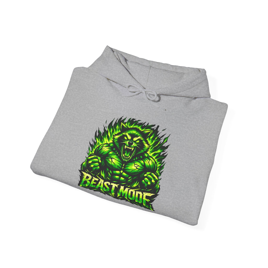BEAST MODE GREEN MONSTER HOODIE — UNISEX NEON GYM WORKOUT PULLOVER SWEATSHIRT